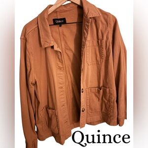 Quince Organic Cotton Stretch Chore Jacket in Tobacco